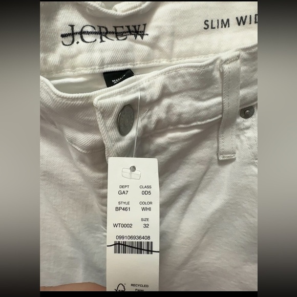 NWT! J. Crew Slim wide-leg jean in white wash. Size 32. $148 - Picture 7 of 7